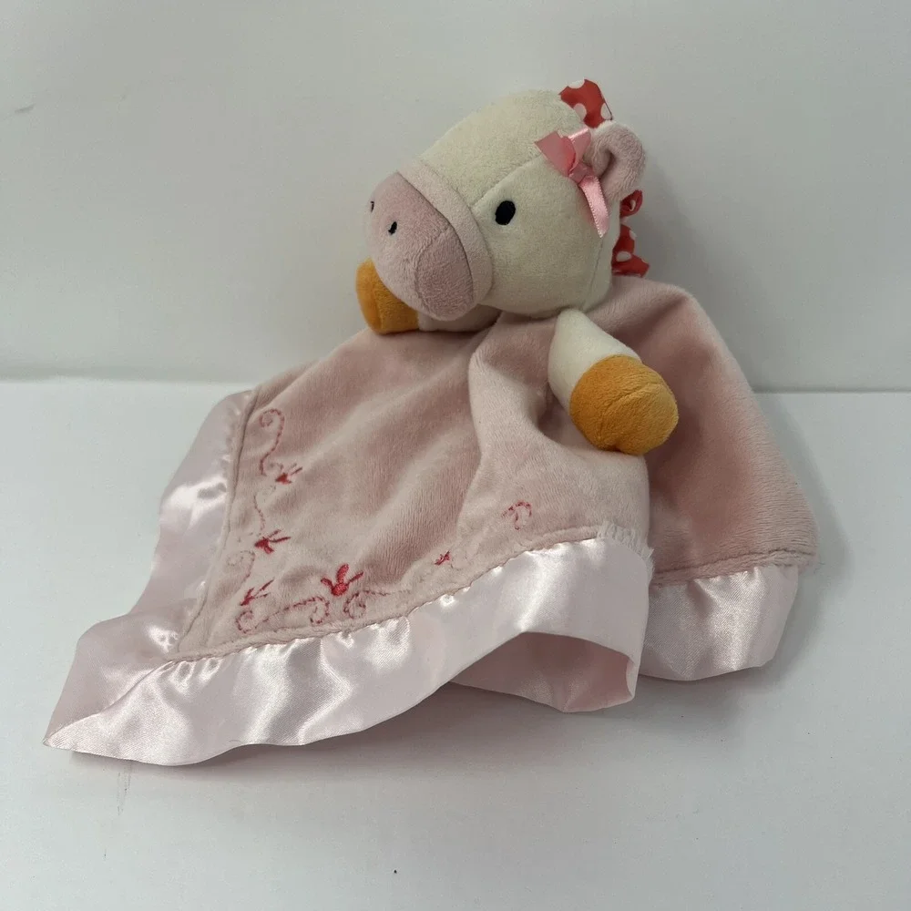 Nurture Security Lovey Pink Cow Plush Stuffed‎ Animal Soft Satin lovies 13 x 14